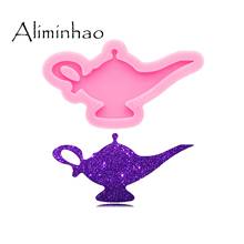 Molde de silicona para llavero DY0627 brillante Genie Lam y tetera, moldes para manualidades de resina epoxi, Fondant de azúcar, joyería DIY 2024 - compra barato