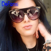 New Flat Top Oversized Women Sunglasses Retro Pilot Luxy Designer Big Frame Fashion Sunglasses Women UV400 Eyewear 2024 - buy cheap