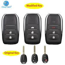 OkeyTech Modified Flip Folding Remote Control Car Key Shell Case For Toyota Reiz Corolla Camry RAV Prado 2014 2015 TOY43 Blade 2024 - buy cheap