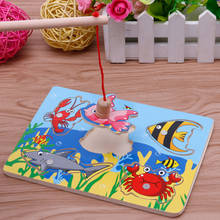 Baby Kids Wooden Toys Magnetic Fishing Game Jigsaw Puzzle Board 3D Jigsaw Puzzle Children Educational Toys for Children Kids 2024 - buy cheap
