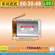 2pcs [L083] 3.7V 750mAh [503048] Polymer Lithium Ion / Li-Ion Battery For TWS,GPS,Mp3,Speaker,DVR RECORDER,Mp4 2024 - buy cheap