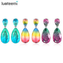 LUOTEEMI Rainbow Multicolor Drop Earring for Women Fashion Jewelry for Girl Party Gifts Classic Big Water Drop boucle oreille 2024 - buy cheap