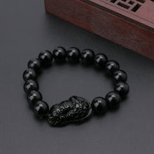 Feng Shui Pi Xiu Obsidian Black Stone Beads Bracelet Men Women Wristband Gold Wealth and Good Lucky Bracelets Jewelry 2024 - buy cheap