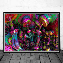 NT140 Psychedelic Mushroom Blacklight  Magic Trippy Gift Poster Wall Art Painting Canvas Picture Prints Living Home Room Decor 2024 - buy cheap