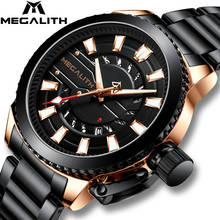 MEGALITH sports military watch men fashion quartz clock Waterproof Luminous mens watches top brand luxury stainless steel watch 2024 - buy cheap