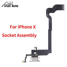 PINZHENG Charging Flex Cable For iPhone X XS XR XSMAX USB Charger Port Dock Connector Socket Assembly With Mic Flex Cable 2024 - buy cheap