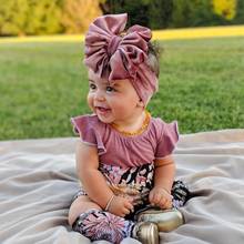 2020 New Velvet Messy Bow Headband, Over Sized Floppy Bow Baby Turban Headwrap Baby Toddlers hair accessories 2024 - buy cheap