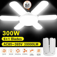 300W 6 Blades Deformable Industrial Garage Light Ceiling Lights High Bay Industrial Lamp for Workshop EU Warehouse E27 AC85-265V 2024 - buy cheap