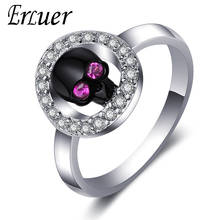 ERLUER rings for women Purple Cubic zirconia Fashion jewelry womens black skull ring circular charm engagement wedding jewellery 2024 - buy cheap