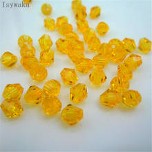 Isywaka Sale Golden Yellow 6mm 48PCS Bicone Austria Crystal Beads charm Glass Beads Loose Spacer Bead for DIY Jewelry Making 2024 - buy cheap