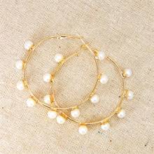 Женские серьги-кольца ZHONGVI, винтажные большие круглые серьги из белого золота с жемчугом, оригинальные скрученный круг, бижутерия 2024 - купить недорого
