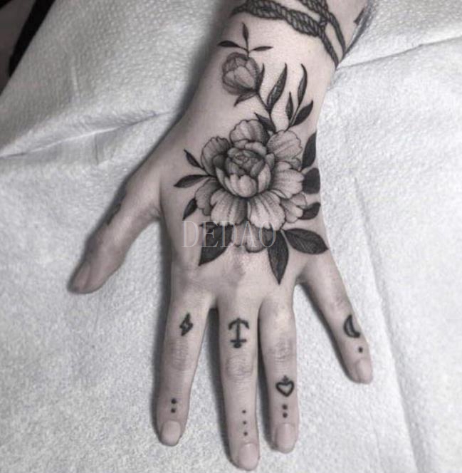Compre Tatuagem adesiva temporária à prova d'água, flor de rosa, mão,  costas, arte, flash, tatuagem falsa, mulheres e homens