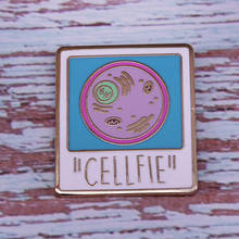 Cellfie Science Photo Badge Nerd Geek Enamel Pin Not just for biologists, but this  is also great for selfie/celfie addicts. 2024 - buy cheap