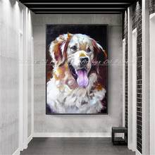 Arthyx Paintings Hand Painted Animals Oil Painting on Canvas Lovely Dog Animal Pictures For Living Room Home Decoration Wall Art 2024 - buy cheap