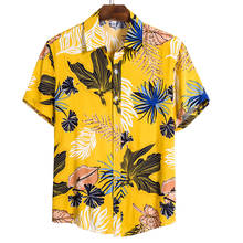 SHUJIN Summer Men's Hawaiian Shirts Funny Printed Turn Down Collar Short Sleeve Casual Shirts Button Streetwear 2021 2024 - buy cheap