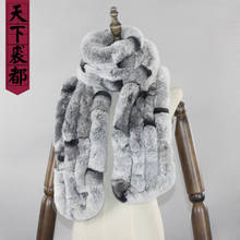 New Fashion Natural Fur Scarf Winter Women Warm 100%Genuine Real Rex Rabbit Fur Scarf Russia Lady Real Fur Scarf Shawl 2024 - buy cheap