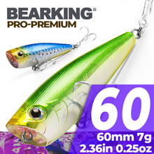Bearking-señuelo de pesca de calidad de marca popper, lote de 5 uds., cebo Artificial duro, ojos 3D, 6cm, 7g, Wobblers, Crankbait, Minnows 2024 - compra barato