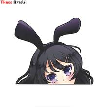 Three Ratels FC77-pegatina 3d de Anime Mai de Bunny Girl Senpai Mia Sakurajima, pegatina de Peeking para coche, bicicleta, motocicleta, pared del hogar 2024 - compra barato