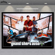 Настенный плакат Grand Theft Auto V GTA Ретро картины принты на холсте картина для гостиной домашний декор 2024 - купить недорого