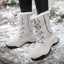 Wwkk botas de inverno sapatos mulher de pele quente botas de neve sapatos femininos de algodão botas de tornozelo de alta qualidade 2024 - compre barato