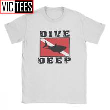 Men Tshirt Shark SCUBA Flag Dive Deep 100 Percent Cotton Diver Sea Snorkeling Sports Diving T Shirt O Neck 2024 - buy cheap