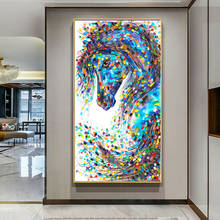 SELFLESSLY Graffiti Art Blue Horse Canvas Painting Wall Art Pictures For Living Room Modular Animal Print Decoration Painting 2024 - buy cheap