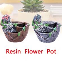 Vaso de resina para flores, decoração de mesa para jardim, bonsai, artesanato para decoração de jardim, suculentas 2024 - compre barato