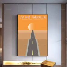 Tame impala música cartaz da arte impressão-queimado laranja concerto poster impressão ilustração da parede arte moderna decoração para casa presente da lona 2024 - compre barato