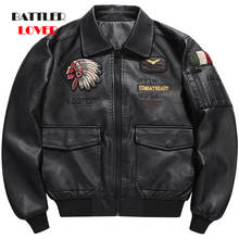 Embroidery 2021 Men Fashion Autumn Leather Jacket Black Brown Coats for Male Motorcycle Biker Jackets Punk Winter Warm Clothes 2024 - buy cheap