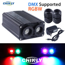 DMX512 Fiber Optic Engine 32W RGBW LED Double Source Lights Heads with RF Controller For Decorative Lightings 2024 - купить недорого