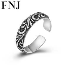 FNJ 925 Silver Rings Adjustable Size Open Flower Pattern Popular S925 Solid Thai Silver Ring for Women Jewelry Fine 2024 - buy cheap