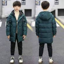 Winter 2019 Fashion Thick Parkas For 6 8 10 12 14 Year Baby Boys Winter Outerwear Long Sleeve Hooded Parka Coat Kids Boy Clothes 2024 - buy cheap