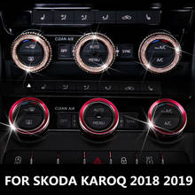 For SKODA KAROQ 2018 2019 Air Conditioning Button Knob Ring Cover Interior decoration Auto Accessories Aluminum alloy 2024 - buy cheap