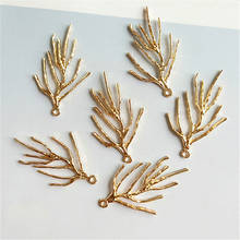 10 Pcs/lot Alloy Gold Branch Buttons Pendants Decorative Ornaments Jewelry Earrings Choker Hair DIY Jewelry Accessories Handmade 2024 - buy cheap
