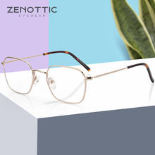 ZENOTTIC Alloy Square Full Rim Eeyeglasses Frame For Men Prescription Optical Glasses Frames Myopia Optical Resin Lens Spectacle 2024 - buy cheap