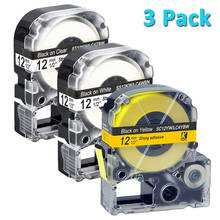 3Packs Multicolor SC12YW SS12KW LC-4WBN9 Compatible KingJim/Epson Label tape 12mm*8m For LW-300 LW-400 LW-600P Ribbon Printer 2024 - buy cheap