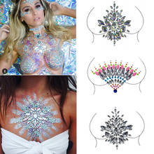 1 Pc Crystal Beads Fake Tattoo Stickers Resin Rhinestone Chest Face Body Decoration Glitter Acrylic Party Makeup Body Jewels 2024 - buy cheap