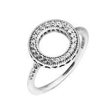 Женское кольцо из серебра 925 пробы, с круглым вырезом 2024 - купить недорого