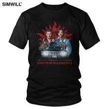 Camiseta masculina supernatural para tv, camiseta de algodão com mangas curtas na moda para a família, camiseta slim fit para os urbanos 2024 - compre barato