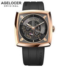 AGELOCER Military Mechanical Watches for Men Rose Gold Black Dial Brown Leather Automatic Watches with Power Reserve 5603D2 2024 - buy cheap