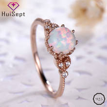 HuiSept Elegant 925 Silver Ring Opal Moonstone Zircon Gemstones Jewelry Rings for Women Wedding Party Gifts Ornaments Wholesales 2024 - buy cheap