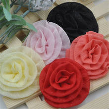 20pcs Organza Ribbon Flower Rose Wedding Sewing Appliques Crafts A204 2024 - buy cheap