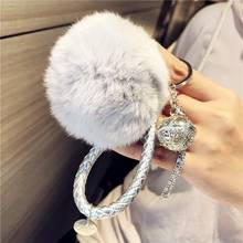Hot Sale Trinket Fluffy Artificial Rabbit Fur Ball Key Chain Pompons Keychain Women Car Bag Key Ring Jewelry 2024 - buy cheap
