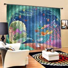 3DPrinted Beauty Fish Windows Curtains for Living Room Bedroom Decorative Kitchen Curtains Drapes Window Treatments  customized 2024 - buy cheap