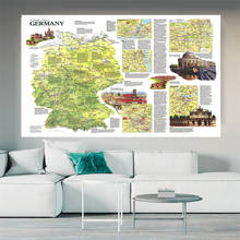 225*150cm 1991 o mapa de viagem da alemanha poster do vintage não-tecido pintura da lona parede arte imagem casa decoração material escolar 2024 - compre barato