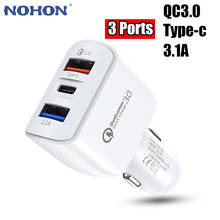 QC3.0+USBC+3.1A Universal USB Car Charger For iPhone 12 11 X 7 8 Samsung A51 S20 Xiaomi mi Redmi Note 10 Huawei 12V Fast Adapter 2024 - buy cheap