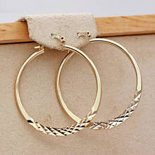 Trendy Hip Hop Rock Gold Copper Plated Round Hoop Earrings For Women Girls Fashion Jewelry Accessories Wedding Party Gift 2024 - buy cheap