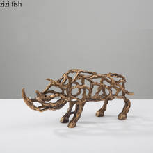 Металлическая брошь с животным, декоративные украшения Алюминий сплава модель носорога Скульптура статуя ремесел дома мебель фигурки 2024 - купить недорого