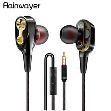 Rainwayer Wired Earphone High Bass Dual Drive Stereo In-Ear Earphones With Microphone Computer Earbuds For Mobile Phone A2 2024 - buy cheap