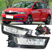 Lofty Richy Car Light For Skoda Rapid 2014-2018 Front Bumper Fog Light Fog Lamp Frame Cover with Cable Wiring Harness Assembly 2024 - buy cheap